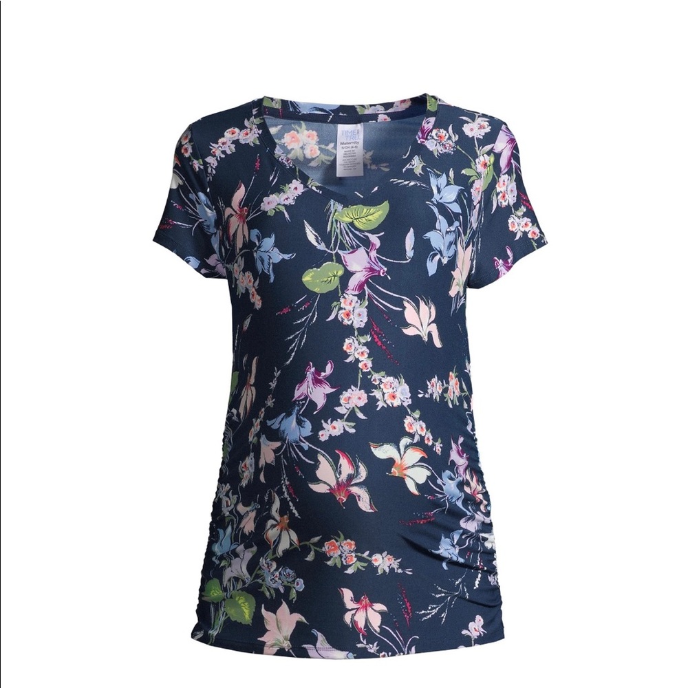 Maternity Basic Short Sleeve Floral T-Shirt - Picture 8 of 11